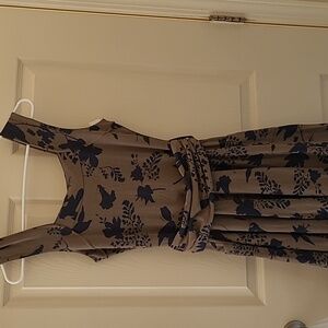 COPY - Olive and navy blue boho print tank dress